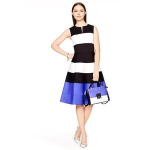 KATE SPADE Corley Dress Colorblock Blue White Black Stripe 2